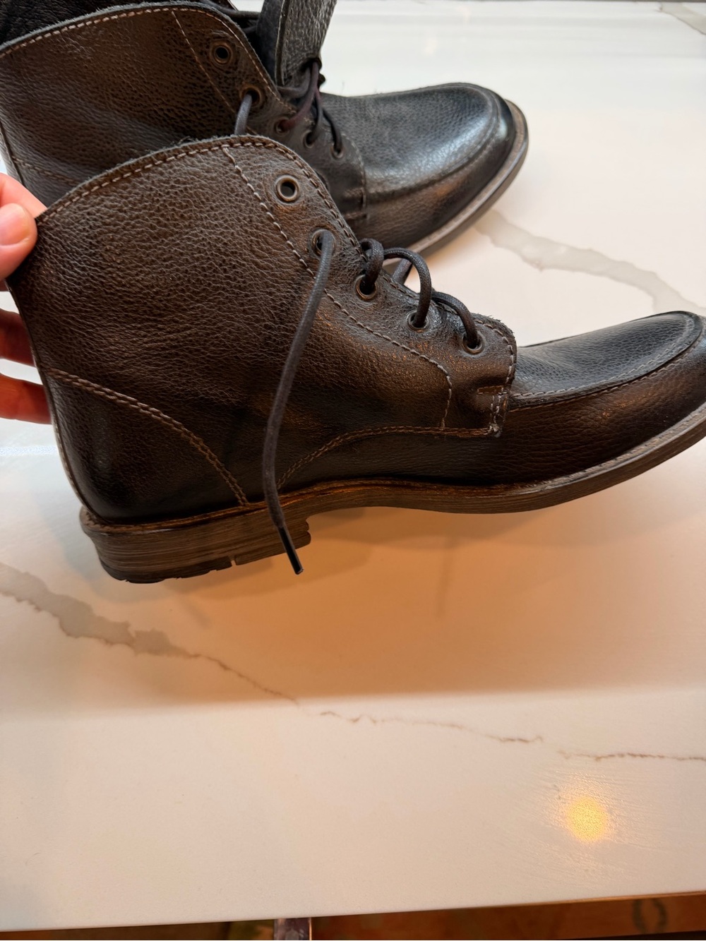 Bed Stu Black Leather Lace-Up Boots - Picture 3 of 11